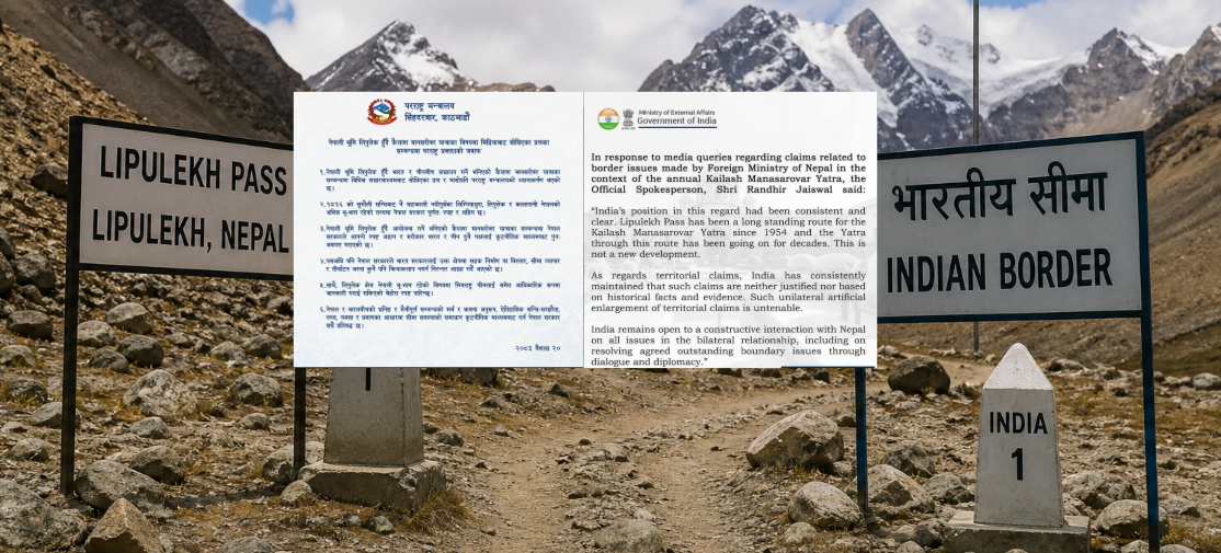 लिपुलेक विवादः नेपालको दाबीलाई भारतले गर्यो अस्वीकार, दुवै देश आ–आफ्नै अडानमा
