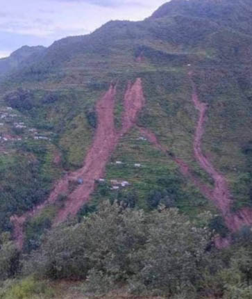 दोरम्बामा पहिरोले छ जनाको मृत्यु, चार बेपत्ता