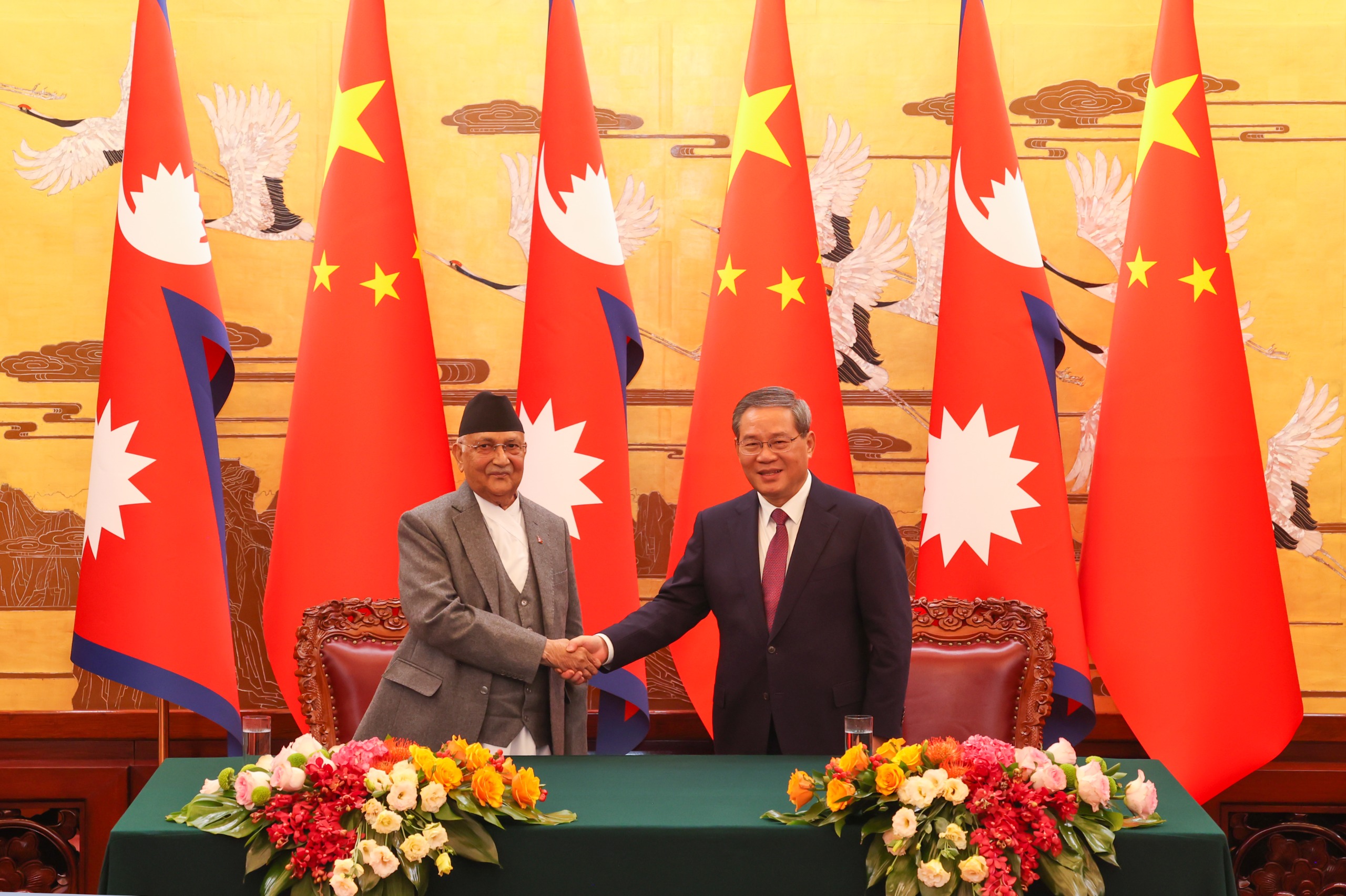 नेपाल र चीनबीच विभिन्न आठ विषयमा सहकार्यसम्बन्धी सहमतिपत्रमा हस्ताक्षर