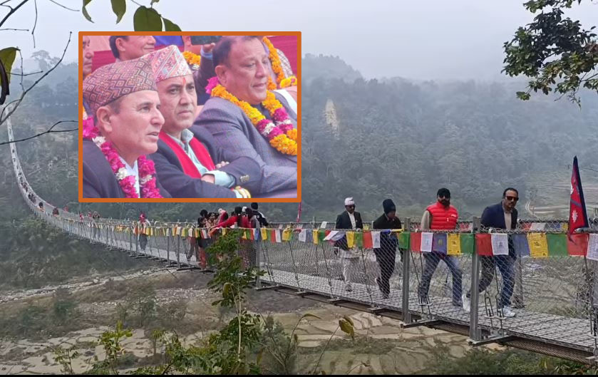 दुई वर्ष लाग्ने पुलको काम ६ महिनामै सकियो, कांग्रेस महामन्त्री शर्माले गरे कम्पनीको प्रसंशा