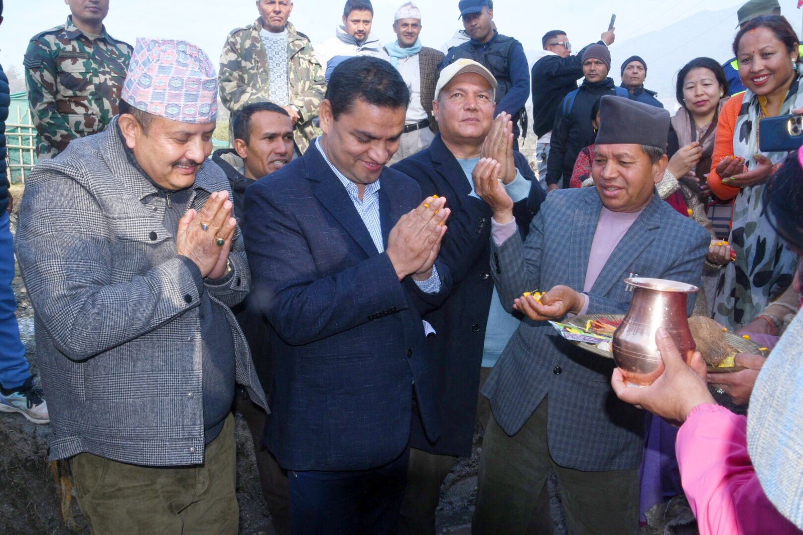 विष्णुमति करिडोर ट्रयाक खन्ने कार्यको स्वास्थ्य मन्त्री पौडेलद्वारा शिलान्याश