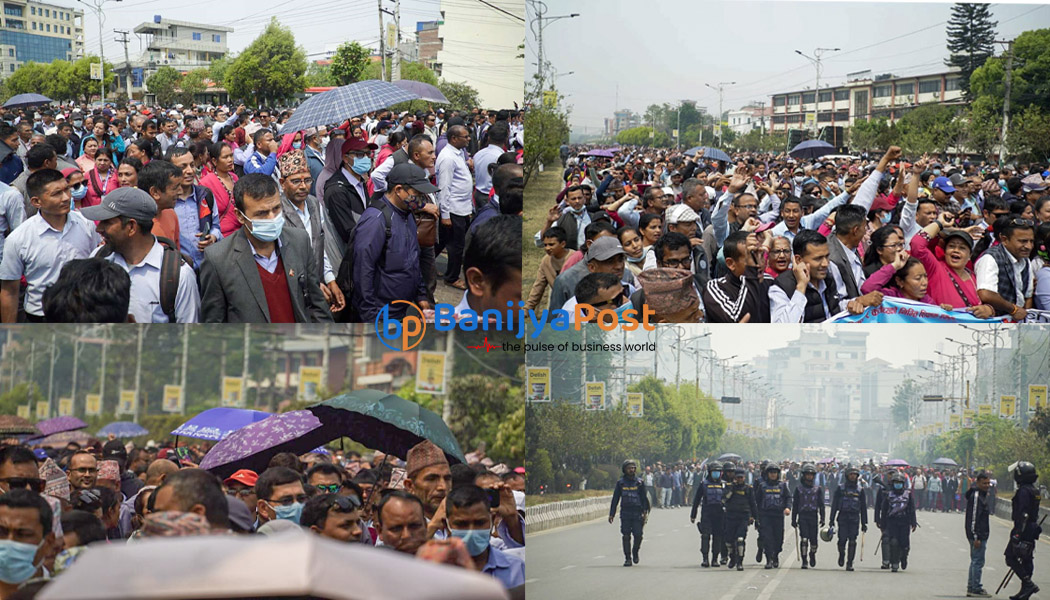 'कि जितिन्छ कि बितिन्छ’ भन्दै चर्कियो शिक्षकको आन्दोलन,माग पुरा नभइन्जेल काठमाडौको सडक नछोडने चेतावनी